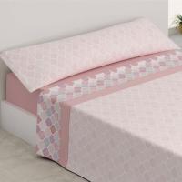ANGAMA TEXTIL ALD HOME®️ Colección Verano - Juego de 3 Piezas microfibra 100% poliéster, Olga Rosa, Sábana bajera ajustable, tacto suave calidad excelente, Elegantes. - details 0