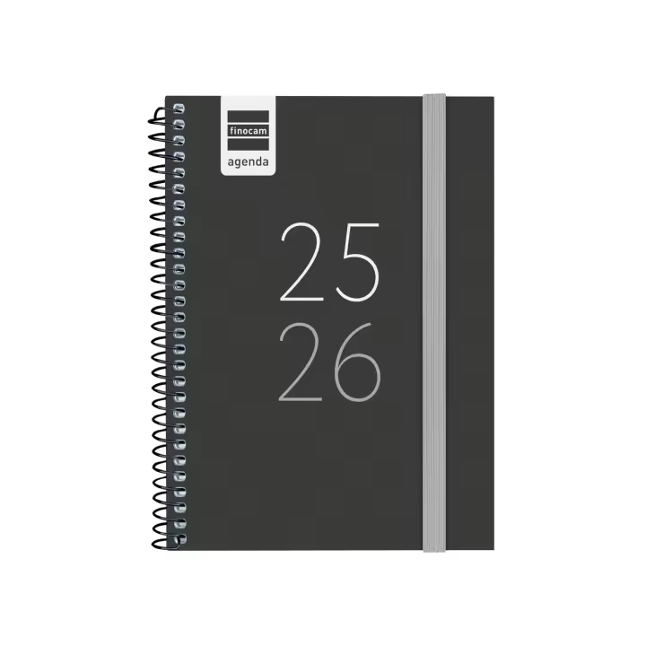 Finocam - Agenda Secundaria Curso 2025 2026 Negro Septiembre 2025 - Junio 2026 (curso lectivo) + Julio y Agosto resumidos Euskera - 1