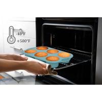 Banja de hornear de silicona antiadherente para muffin, cupcakes, brownies y Mora, 3 Colores, 6 cavidades - details 3
