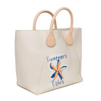 OBAG — Cod. COMP25ST  Bolso de mano, mujer, doble mango, bicolor, con logo, grande - details 1
