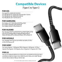 Cable De Carga Rápida PD 60W Con Hilo Tejido Para iPhone 15 pro MAX Huawei Samsung Xiaomi OPPO Tipo C a Tipo C Longitudes Varias 3M 5M 8M 10M - details 2