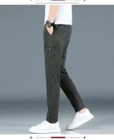 Pantalones Casuales Para Hombre De Seda Helada Verano Negro Gris Delgados Negocios Casual Elasticidad Transpirables Rectos Deportivos - details 11