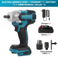 Llave de impacto eléctrica inalámbrica, taladro de mano sin escobillas, herramienta eléctrica para batería Makita de 18V, 520N.m,4200Rpm - details 11