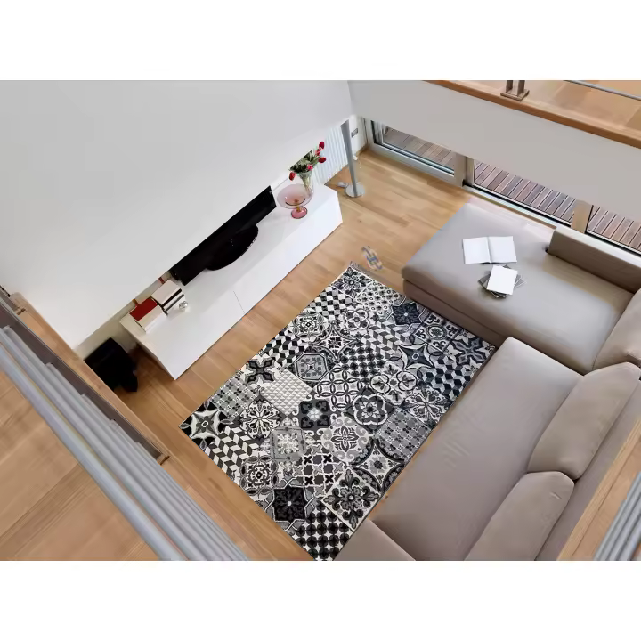 Alfombra Moderna Mosaico Lavable para Salón y Dormitorio | 100% Fabricada en España | Pelo Corto | Varios Tamaños y Colores ALFOMBRAS IBERIA - 1