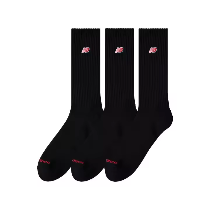 New Balance Patch Logo Crew 3 Pack Black - 1