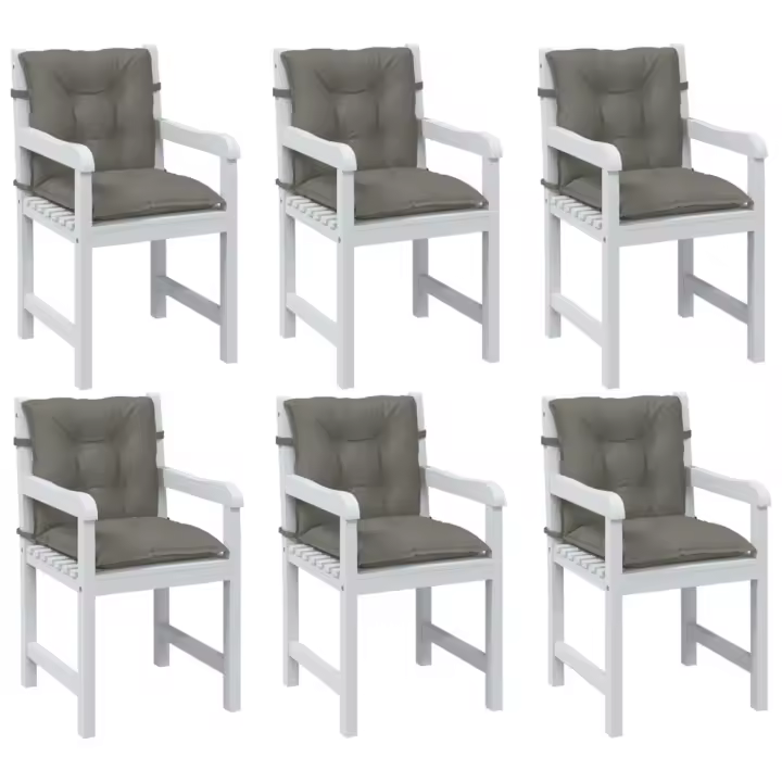 vidaXL Cojines para silla respaldo bajo 6 ud tela gris oscuro melange - 1