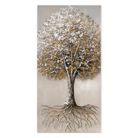 SIGNES GRIMALT - Cuadro árbol de la Vida en Lienzo con Relieves - Tonos Dorados Marrones Blancos - Medidas 40 Cm Largo 80 Cm Alto - details 0