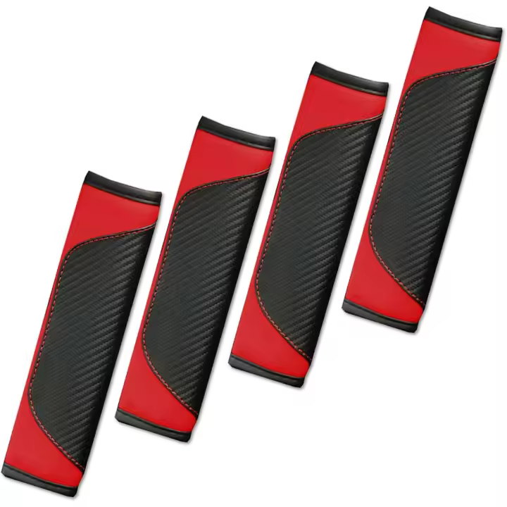 4 Piezas Protector Cinturon Coche Para Niños Y Adultos, Suave Y Cómodo Protector Cinturon Coche Niños 23 * 6.5cm, Protector Cinturon Coche Adulto Proteger El Hombro Y El Cuello(Negra) - 1