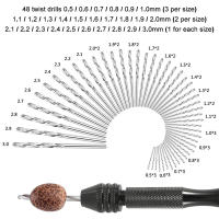 Juego De 49 Piezas De Brocas Manuales 0.2-3.4mm Para Madera Joyería Y Artesanía Herramienta De Perforación Mini Aluminio - details 2
