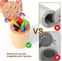 Juego De Aprendizaje Montessori De Madera Para Niños Juguete Sensorial De Edificación Temprano Para Edad De 3 a 6 Años Juego De Apariencia Colorida De Despiece - details 10
