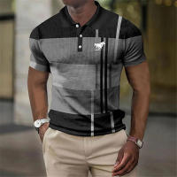 Camisa Polo De Verano Para Hombre Moda Ajustada Manga Corta Deporte Cuello En V Estilo Casual Transpirable Contraste De Colores - details 1