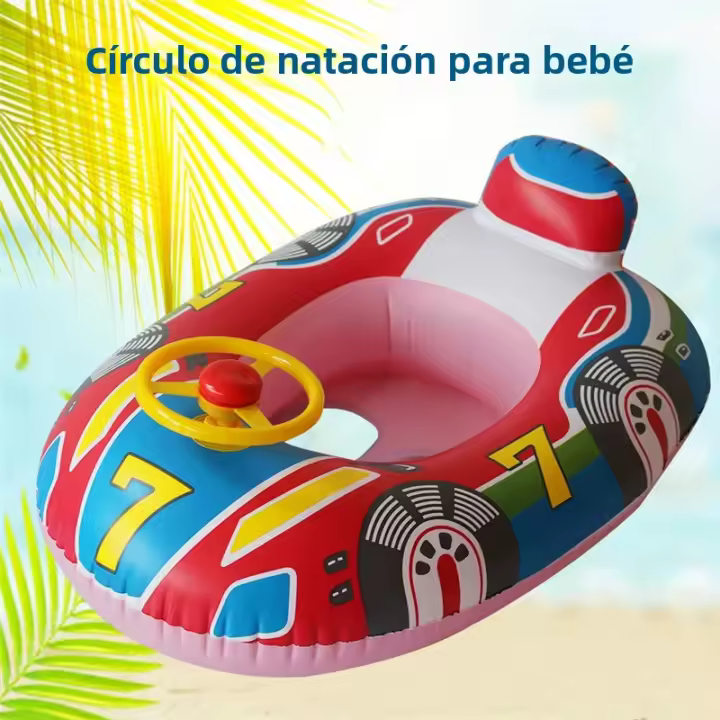 Anillo Inflable Para Bebé Con Asiento Y Sombrilla Para Natación En Piscina Y Playa Juguete Acuático Para Niños En Verano - 1