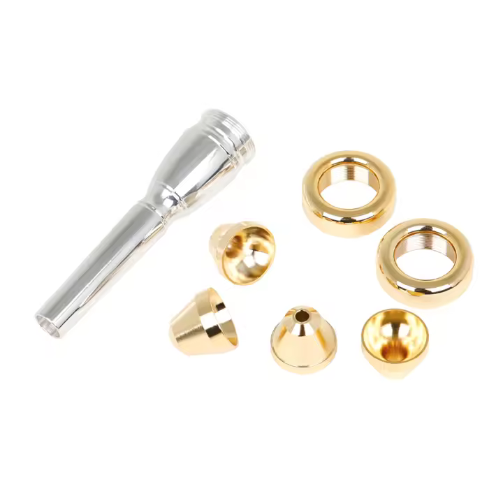 Meg Trumpet Mouthpiece Set No.7 Para Principiantes Y Profesionales Compatible Con Bach Tamaño 2C 3C 2B 3B Accesorios Musicales De Latón Dorado Y Plateado - 1