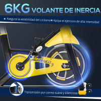 HOMCOM Bicicleta Estática con Resistencia Regulable Bici Estática Bicicleta de Fitness con Pantalla LCD Ruedas Manillar y Asiento Ajustable para Casa Gimnasio Amarillo y Negro - details 4