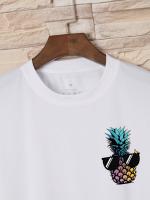 Camiseta Hombre Estampado De Piña Diseño Divertido Casual Verano Manga Corta Cuello Redondo Material Algodón Cómodo Para Exterior - details 7