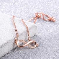 Piezas Infinity Symbol Pulsera para Mujer con Tobillo Pulsera con eslabón de Cadena con Brazalete Pulseras asociadas con Plata y Oro Rosa - details 3