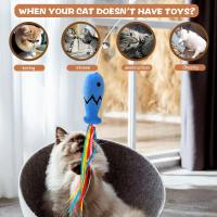 Juguete Interactivo Para Gatos Fashion Cat Wand Toy Palillo De Madera Natural Telescopio Elástico Para Gatos Internos Juguete De Moler Dientes - details 1