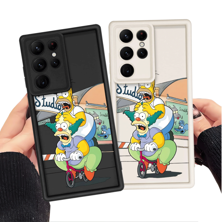 Funda De Teléfono Suave Shell Para Samsung Galaxy S22 S23 FE S20FE S25 Ultra S21 S24 plus S25+ S24 the Simpsons Homer Bart Anti-Scratch Resistente a La Polvo Silicona Suave TPU Compatible Con Varios Modelos De Galaxy