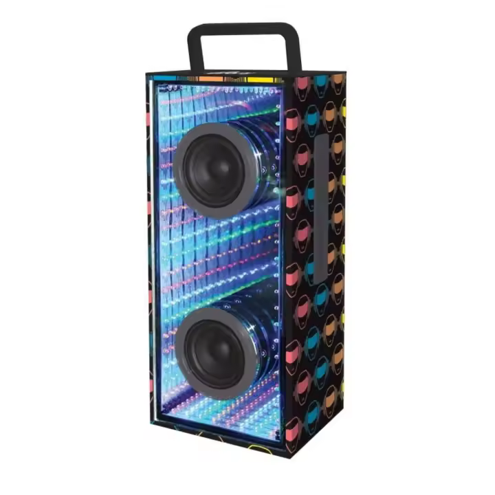 LEXIBOOK - Altavoces Bluetooth® portátil con luces reflectantes, impresión infinita iParty® - 1