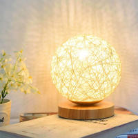 Lámpara De Lectura LED Para Mesa Rattan Bola Luz USB Recargable Moderna Para Dormitorio Y Sala De Estar Iluminación Decorativa Para El Hogar - details 0