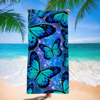 Toalla De Playa De Microfibra Super Absorbente Y Secado Rápido 140x70cm Estampado De Mariposa Para Natación Y Piscina - details 3