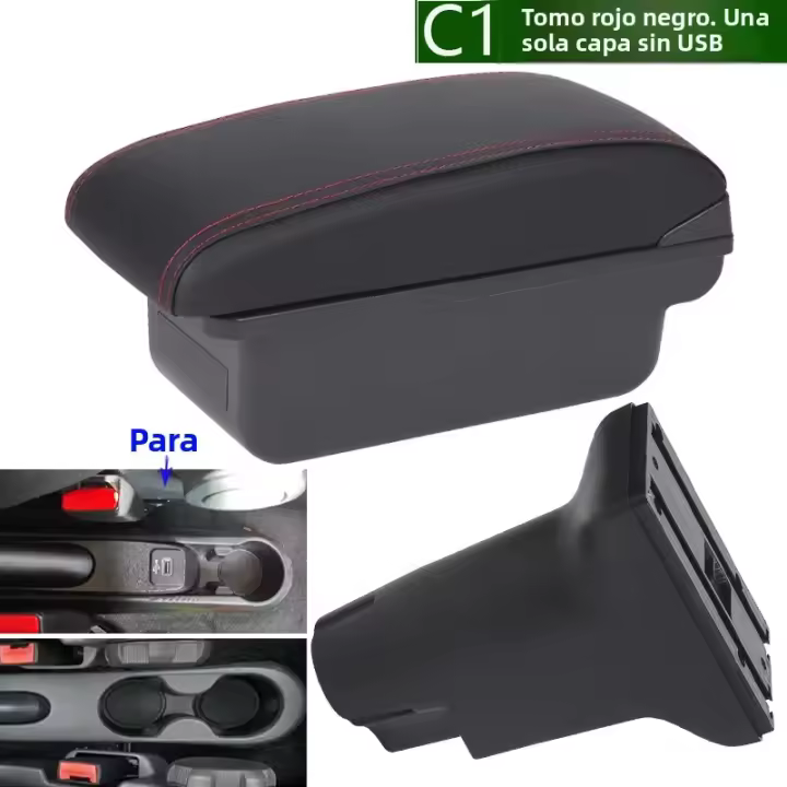 Caja De Reposabrazos Para Fiat 500 CRONOS Accesorios De Interiores Elevados Caja De Almacenamiento Automática Material PU Cuero / ABS Plástico - 1