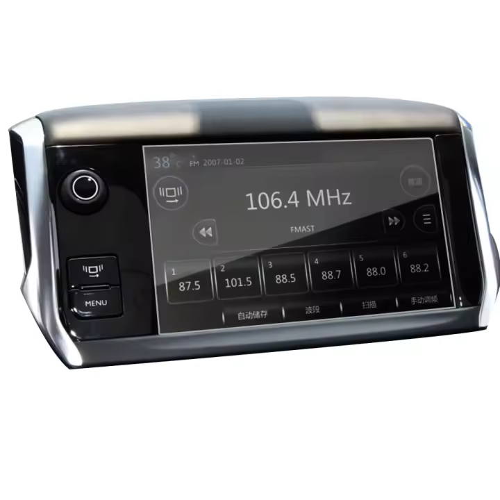 Protector De Pantalla Para Navegación De Coche Para Peugeot 2008 208 2014-2017 Accesorios De Membrana Adhesiva De Plástico - 1