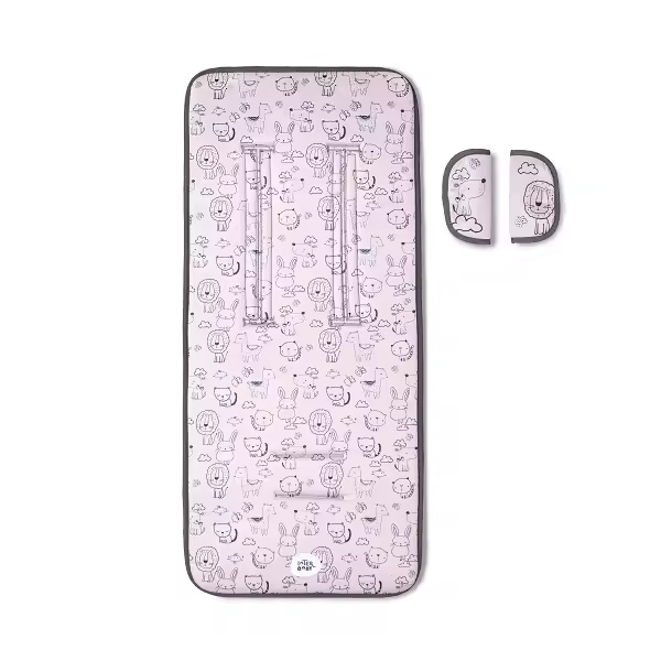 INTERBABY colchoneta universal transpirable modelo CAT - GATITOS  ROSA / GRIS - 1