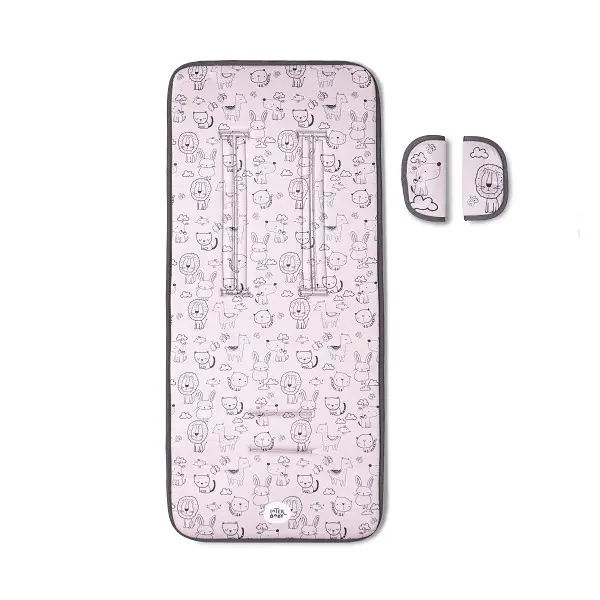 INTERBABY colchoneta universal transpirable modelo CAT - GATITOS  ROSA / GRIS - 1