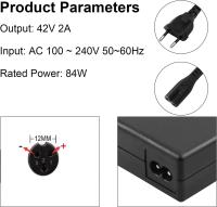 FGNS Fuente alimentación 42V 2A para Patinete Electrico 3 Pines 12MM(Conector CC GX16), Cargador para Scooter eléctrico  e-Bike 36 V 10 Series Cargador de batería Li-ION con conector 3P GX16 - details 1