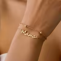 Pulsera De Cadena Doble Para Mujer Con Cuentas Y Letras De Skyrim Joyería Moda Regalo Para Día De La Madre Pulsera De Cobre - details 0