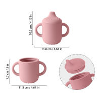 Taza De Silicone Para Bebés Y Niños Pequeños 180ml Aprendizaje De Beber Con Asa Portátil Para Niños Y Niñas De 0 a 6 Años - details 4