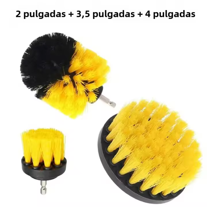 Juego De 3 Piezas De Cepillo De Perforación Para Limpieza De Baño Tuberías Azulejos Alfombras Conexión Multifuncional Automática Protección De Seguridad Fiable Y Duradera Ligera Y Adaptativa Universal - 1