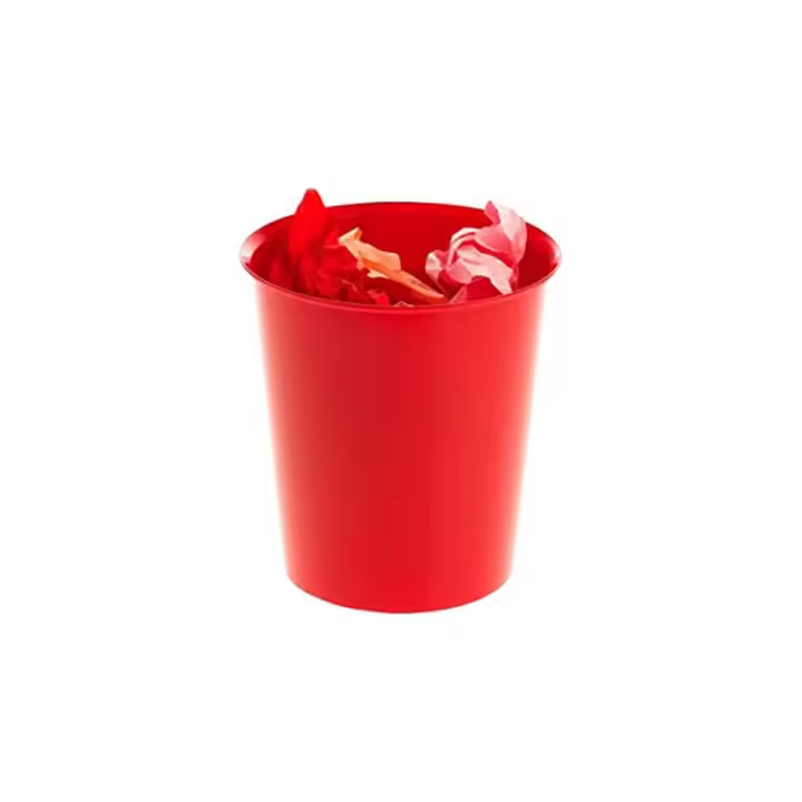 PAPELERA 18 LITROS POLIPROPILENO 100% RECICLADO Y RECICLABLE 290 X 310 MM ROJO ARCHIVO 2000 2001 RJ - 1