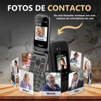 Funker E450 MAX Pro 2 4G Teléfono Móvil con tapa para personas mayores con 4G. Con botón SOS y base de carga. Geolocalización GPS, WhatsApp y Videollamadas. - details 1