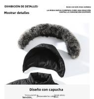 Chaqueta De Algodón Grande Para Hombre Con Collar De Piel Desmontable Abrigo Casual De Invierno Con Capucha Y Capucha Separable - details 10