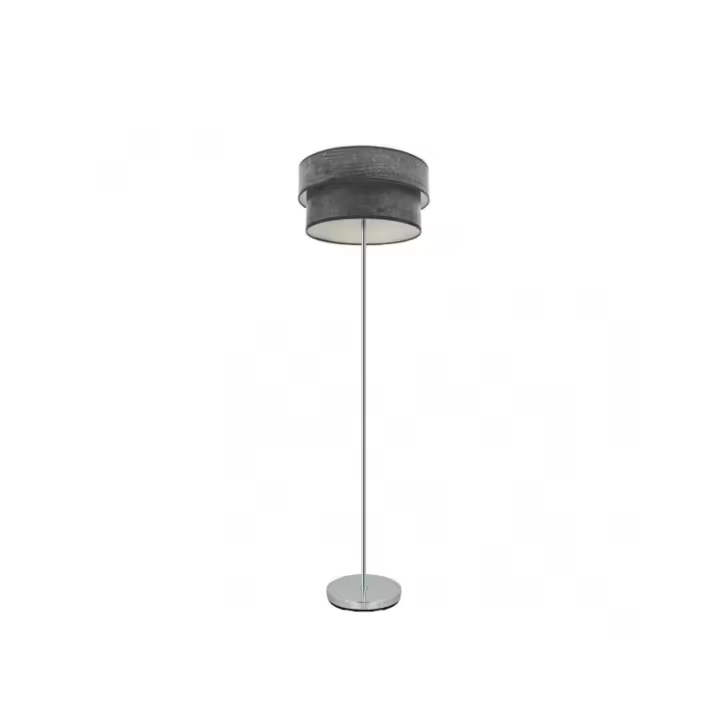 Fabrilamp - Pie Salon Triple Doble 1xe27 Cromo/madera Negra 162x40x40 Cm - 1