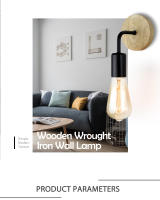 Lámpara De Pared Nórdica En Madera E27 Retro Para Iluminación Interior De Dormitorio Y Sala De Estar Decoración De Hogar LED - details 0