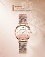 Reloj De Cuarzo Para Mujer Hannah Martin Diseño Original Con Mariposa 3D En Oro Rosa Cuerda De Acero Inoxidable Resistente Al Agua Y Al Choque - details 11