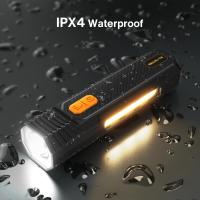 Linterna LED recargable con 6 modos, linterna LED extremadamente brillante con COB y luz roja, lámpara de trabajo para taller, coche, emergencia, camping al aire libre - details 0