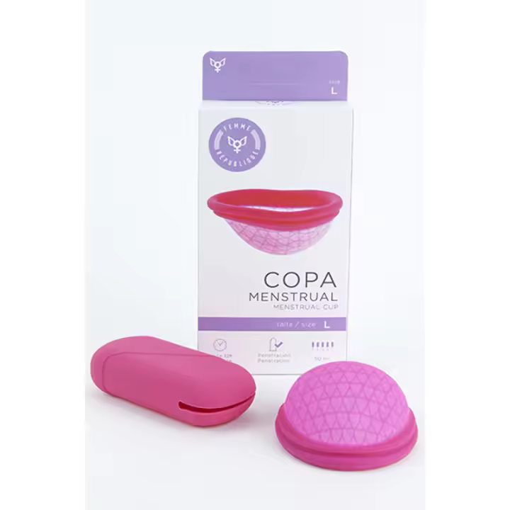 Femintimate Copa Menstrual Disco Silicona Talla L (7.6x6.5x3.4cms) Color Rosa - 1