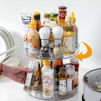 Organizador De Giradiscos Multifuncional Transparente Ecológico Para Cocina Repostería Condimentos Organizador De Maquillaje Rotativo De Plástico - details 0