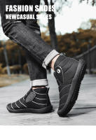 Botas De Invierno Impermeables Para Hombres Con Plush Cálido Botas De Nieve De Media Caña Antideslizantes Y Moda Negro Para Parejas - details 18