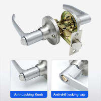 Cerradura De Manilla De Acero Inoxidable Con 3 Llaves Para Puerta Interior Cerradura De Manilla De Repuesto Para Casa Y Oficina - details 10