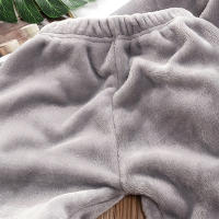 Pijama De Otoño E Invierno Para Niños Y Niñas Con Estampado De Oso De Algodón Flanelado Grueso Ropa De Casa Para 0-6 Años - details 5