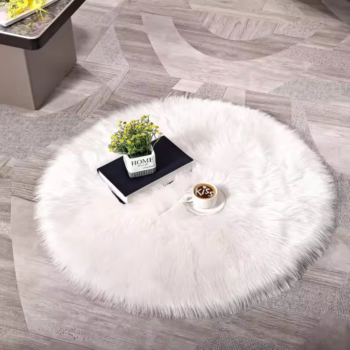 Alfombra Antideslizante Lujoso Suave Moda Sala De Estar Sofá A Prueba De Frío Estera para Pies Cálida Estera para El Piso Estera para Silla (60 x 60 cm) - 1