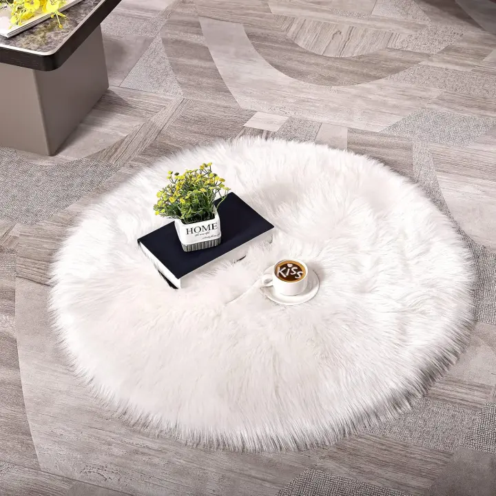 Alfombra lujosa suave antideslizante, sofá de sala de estar a la moda, alfombrilla cálida para silla de suelo (60 x 60 cm) - 1