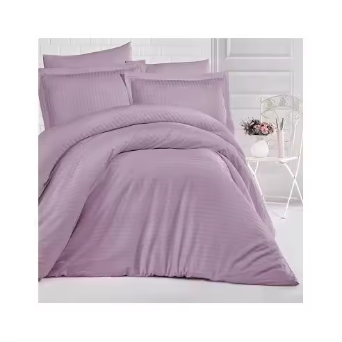 Dhestia Home Juego Funda Nórdica Stripe Satén 210 Hilos Algodón Turco - 1