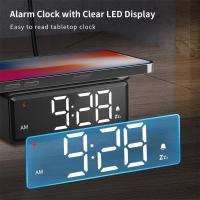 NOKLEAD Reloj De Alarma Digital Con Cargador Inalámbrico Para Teléfono Luz LED Ajustable Brillo Y Función De Sueno Moderno Para Dormitorio - details 1