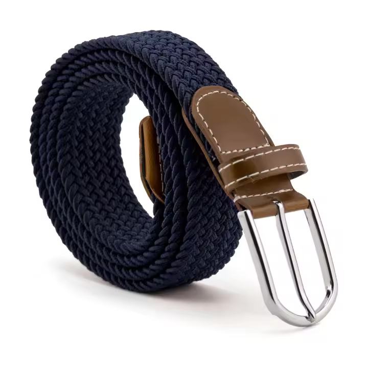 CINTURONTOP Cinturón Trenzado Extensible y Elástico Azul Marino 110 Cm - 1